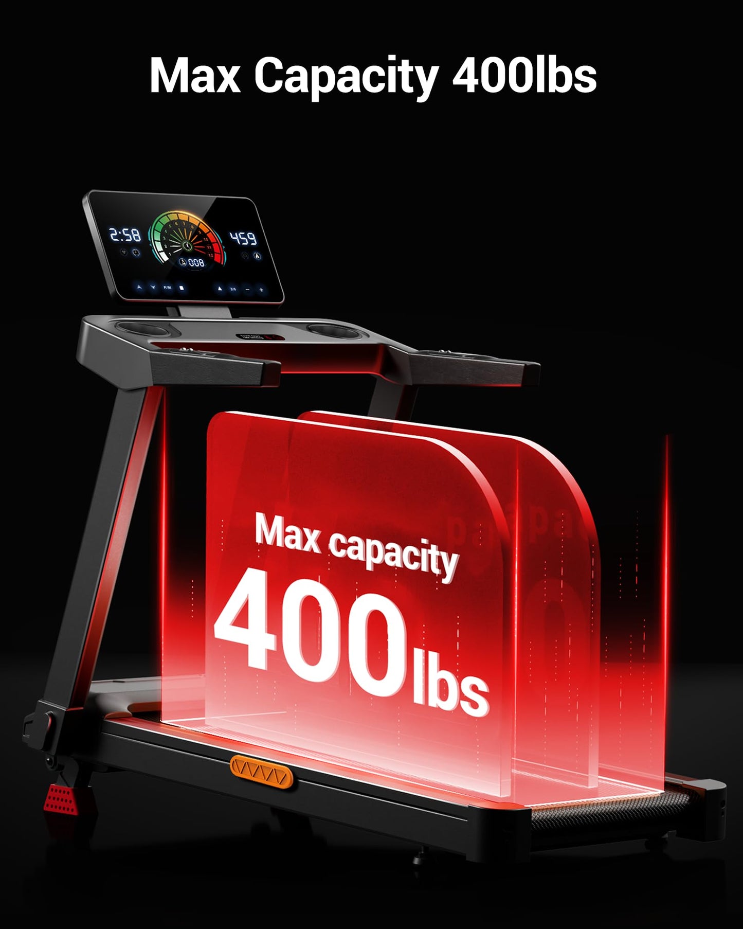 CURSOR FITNESS Foldable Treadmill for Home with 20% Incline, 14KM/H Folding Treadmills with Handles, Portable Indoor Running Machine with 180KG Weight Capacity, Large Running Belt and LED Touch Screen