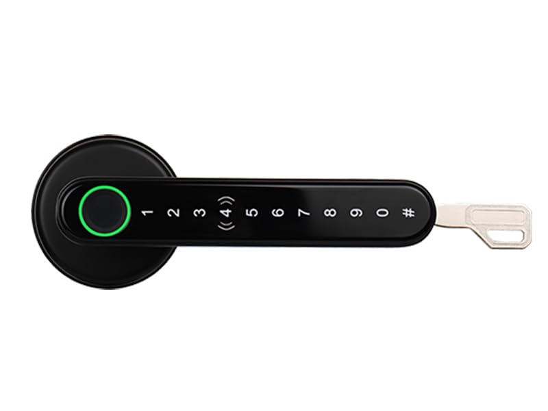Simpled LF LeverLine Smart Lock, Fingerprint Keyless Security Entry Door Lock, Bluetooth Electronic Deadbolt, Touch Keypad, Smartphone Access (Dark)…