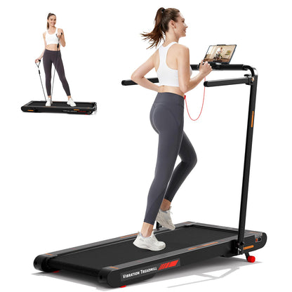 Sperax 4‑in‑1 Foldable Vibration Walking Pad, 2.5HP Home Treadmill, 12 km/h Max Speed, 6% Incline, LED Display, App & Remote Control Compatible