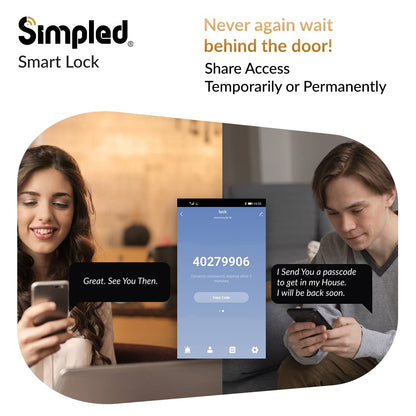 Simpled LF LeverLine Smart Lock, Fingerprint Keyless Security Entry Door Lock, Bluetooth Electronic Deadbolt, Touch Keypad, Smartphone Access (Dark)…