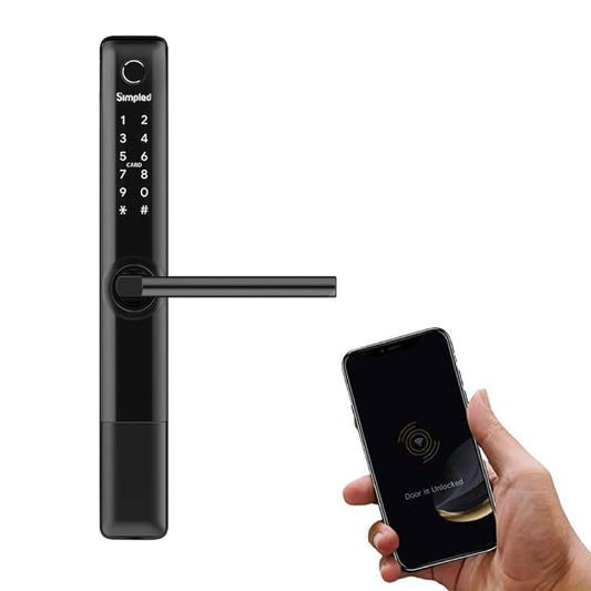 Simpled SF SlimSeries Smart Lock 7-in-1 Fingerprint | Weatherproof | Keyless | Bluetooth | Schwarz