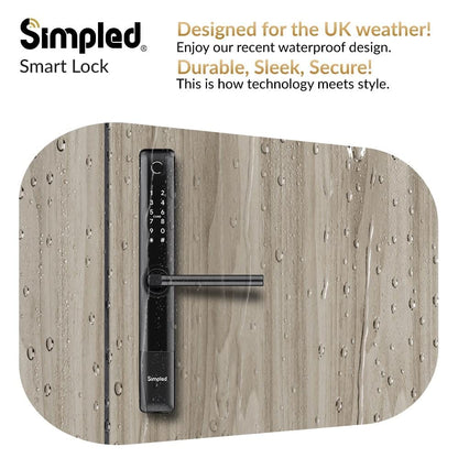 Simpled SF SlimSeries Smart Lock 7-in-1 Fingerprint | Weatherproof | Keyless | Bluetooth | Schwarz