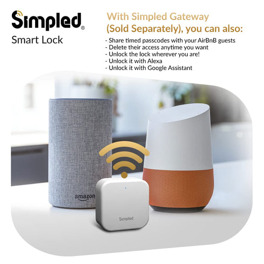 Simpled SF SlimSeries Smart Lock 7-in-1 Fingerprint | Weatherproof | Keyless | Bluetooth | Schwarz