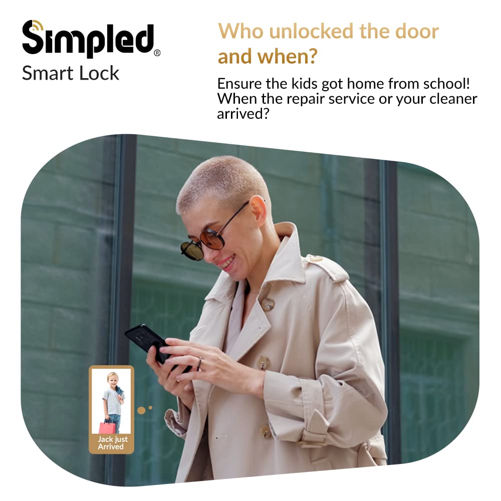 Simpled SF SlimSeries Smart Lock 7-in-1 Fingerprint | Weatherproof | Keyless | Bluetooth | Schwarz