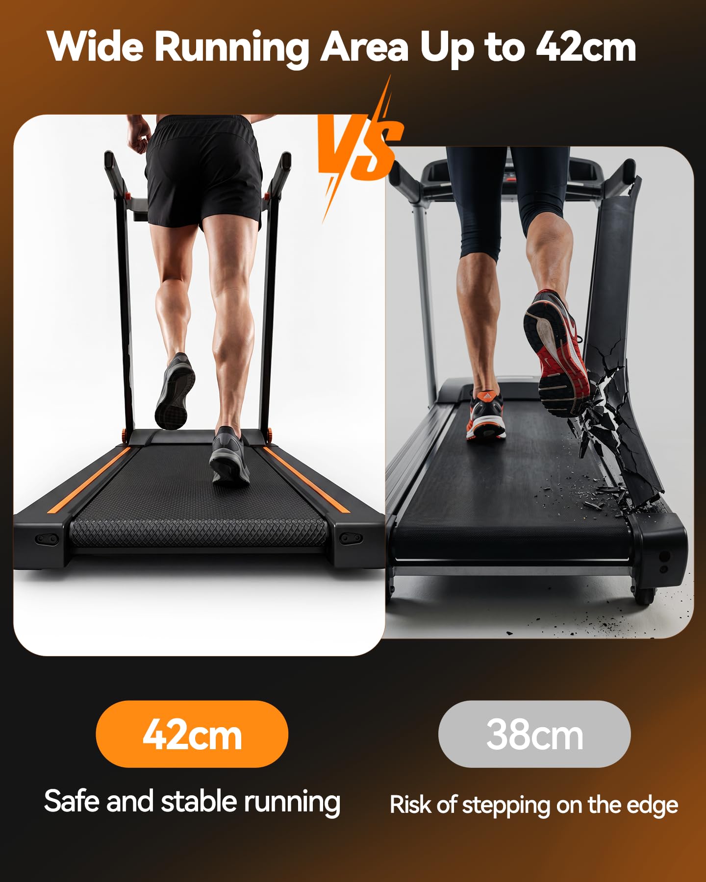 Lacuffy Treadmills for Home Foldable 112x42cm, 159kg Weight Capacity, 16km/h, 8% Incline Folding Treadmill for Heavy People, Raceable Foldable Treadmill with Multi-runner Race, Door to Door Delivery