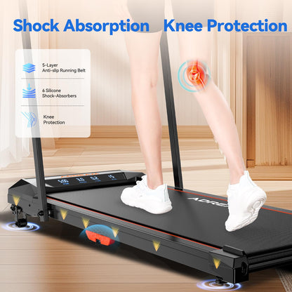 Walking Pad Treadmill with Incline, ADREAM Foldable Under Desk Treadmill, Portable Walking Running Machine with Remote Control and LED Display