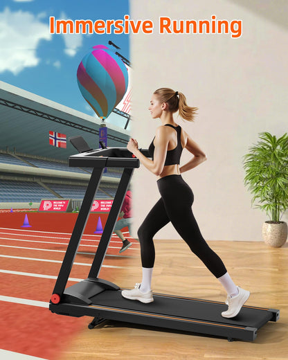 Superun Treadmills for Home Foldable With 5% Incline, 16km/h, 112 * 42cm, 158KG Capacity Folding Treadmill, 2573W Motor Running Machines for Home with APP Control, Door to Door Delivery
