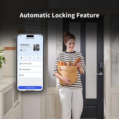 Aqara U200 Smart Lock Schwarz | Matter | Apple Home Key | Fingerprint | Google Home | Alexa