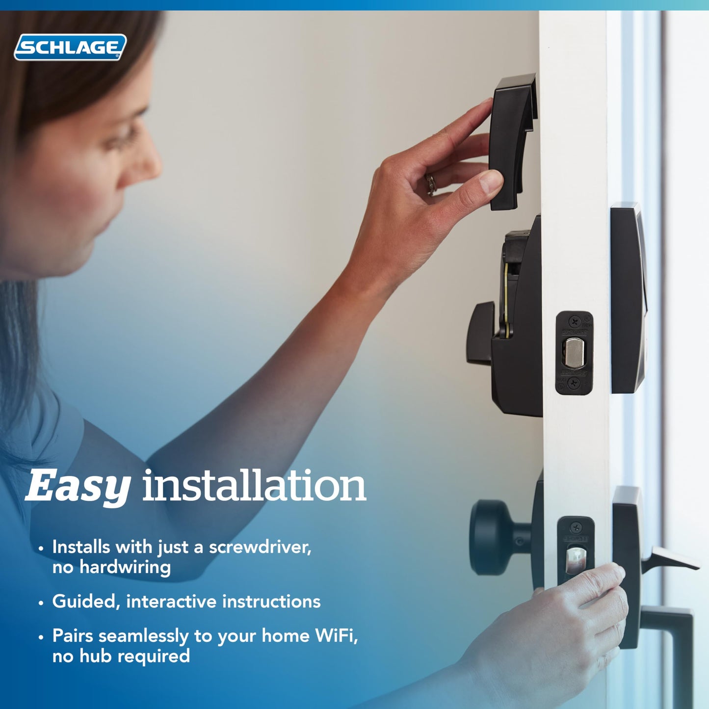 SCHLAGE BE499WBCEN619 Encode Plus Smart WiFi Deadbolt Lock, Satin Nickel