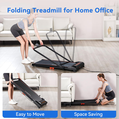 Walking Pad Treadmill with Incline, ADREAM Foldable Under Desk Treadmill, Portable Walking Running Machine with Remote Control and LED Display