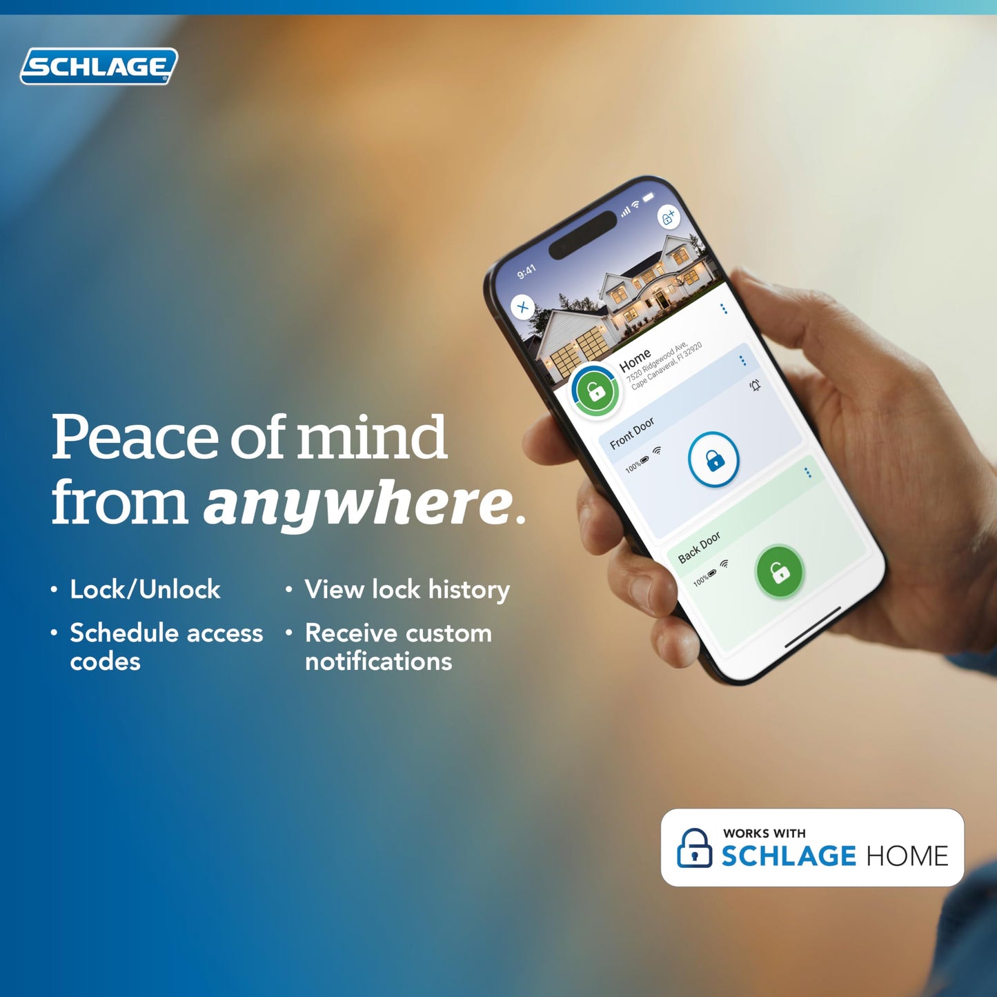 SCHLAGE BE499WBCEN619 Encode Plus Smart WiFi Deadbolt Lock, Satin Nickel