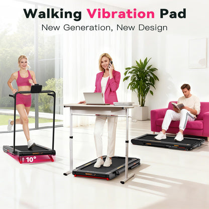 Sperax 4‑in‑1 Vibration Treadmill, 10% Auto Incline Foldable Walking Pad, Max Speed 12km/h with APP & Remote Control for Home Use