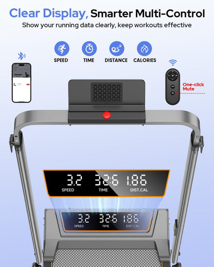 Treadmill Walking Pad with 12% Incline & Height Adjustable Handle Bar, Trisomy 4 in 1 Walking Pad with Handle Bar, 350LBS Foldable Walking Pad Treadmill with Incline for Home, 3.5HP Small Treadmills