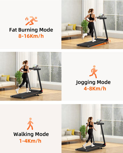 Superun Treadmills for Home Foldable With 5% Incline, 16km/h, 112 * 42cm, 158KG Capacity Folding Treadmill, 2573W Motor Running Machines for Home with APP Control, Door to Door Delivery