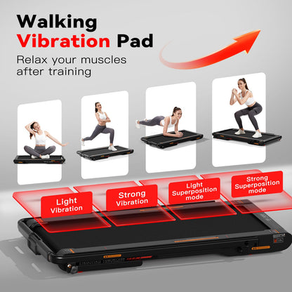 Sperax 4‑in‑1 Foldable Vibration Walking Pad, 2.5HP Home Treadmill, 12 km/h Max Speed, 6% Incline, LED Display, App & Remote Control Compatible