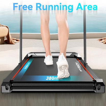 Walking Pad Treadmill with Incline, ADREAM Foldable Under Desk Treadmill, Portable Walking Running Machine with Remote Control and LED Display