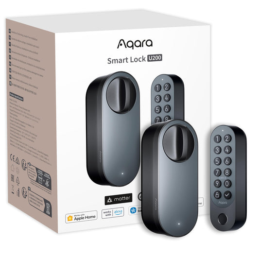 Aqara U200 Smart Lock Schwarz | Matter | Apple Home Key | Fingerprint | Google Home | Alexa