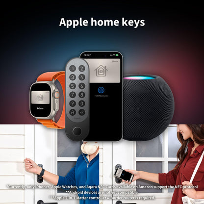 Aqara U200 Smart Lock Schwarz | Matter | Apple Home Key | Fingerprint | Google Home | Alexa