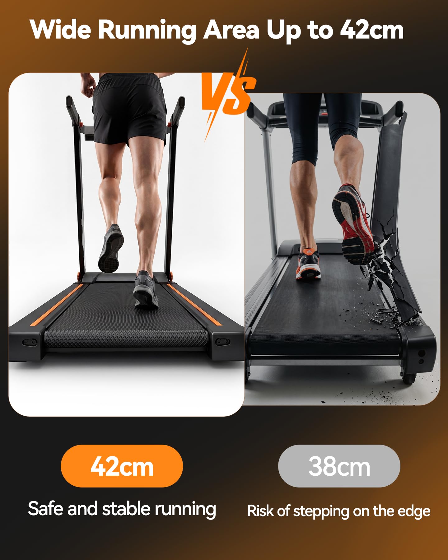 Lacuffy Treadmills for Home Foldable 100x42cm, 136kg Weight Capacity, 12km/h, 8% Incline Folding Treadmill for Heavy People, Raceable Foldable Treadmill with Multi-runner Race, Door to Door Delivery