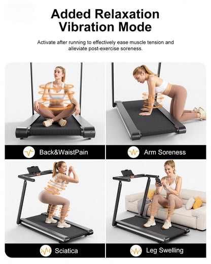 Lacuffy Foldable Treadmill with 12% Auto Incline, 181KG Capacity Treadmills for Heavy People, 18KM/H Running Machine for Home, APP Control with AI Coach, 4 Massage Modes