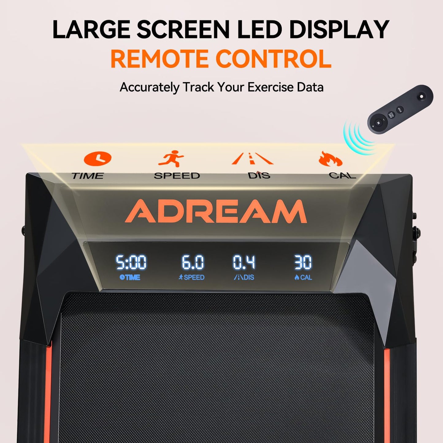 Walking Pad Treadmill with Incline, ADREAM Foldable Under Desk Treadmill, Portable Walking Running Machine with Remote Control and LED Display