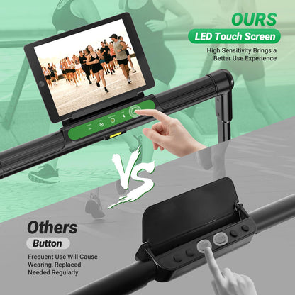 THERUN 2-in-1 Walking Pad Treadmill for Home Office, 2.5HP Quiet Motor, 1-12km/h, 98x42cm Wide Running Belt, Dual Shock Absorption, LED Display, Remote Control, Foldable Compact Walking Treadmill