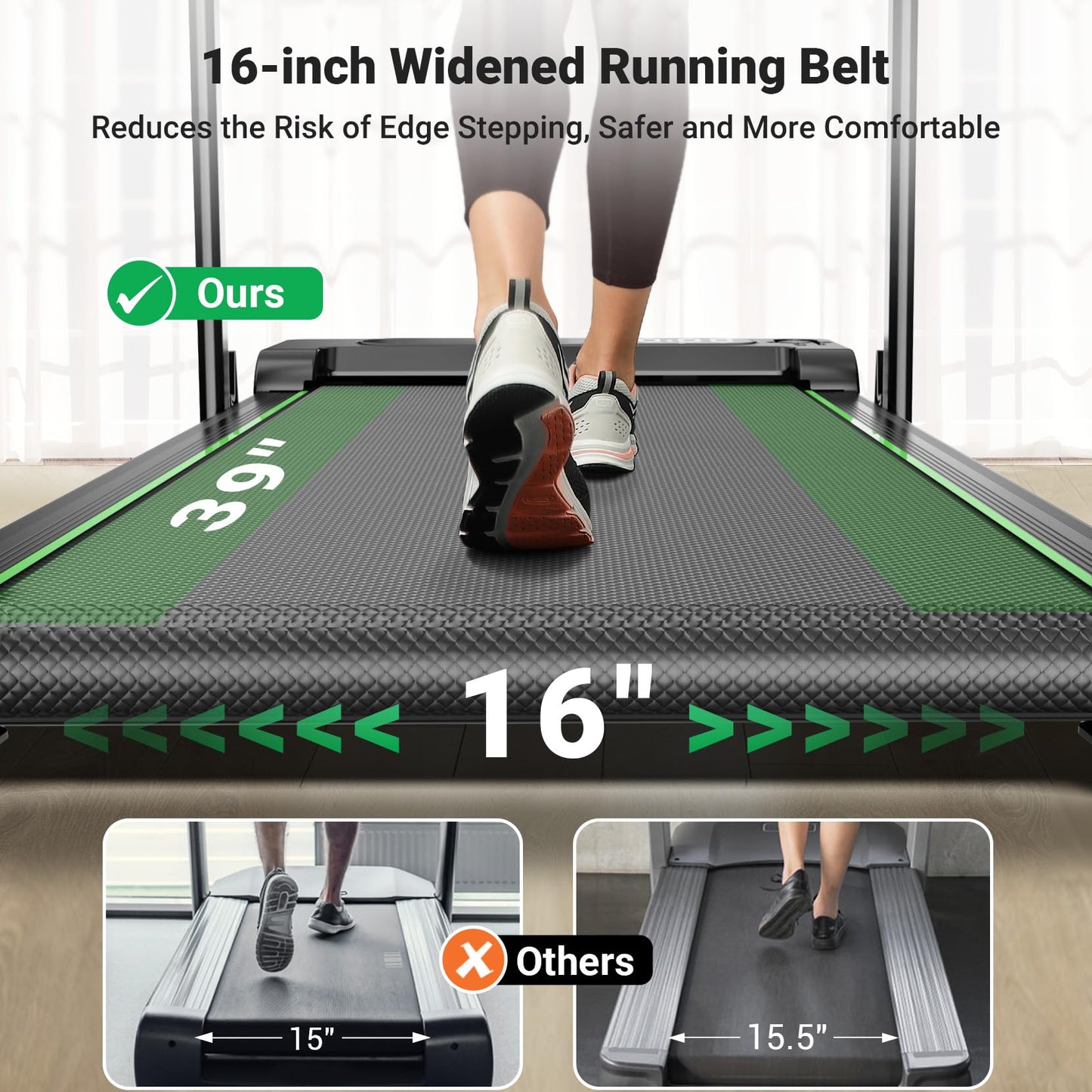 THERUN 2-in-1 Walking Pad Treadmill for Home Office, 2.5HP Quiet Motor, 1-12km/h, 98x42cm Wide Running Belt, Dual Shock Absorption, LED Display, Remote Control, Foldable Compact Walking Treadmill