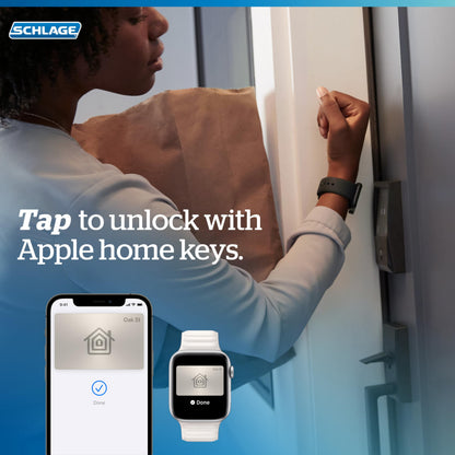 SCHLAGE BE499WBCEN619 Encode Plus Smart WiFi Deadbolt Lock, Satin Nickel