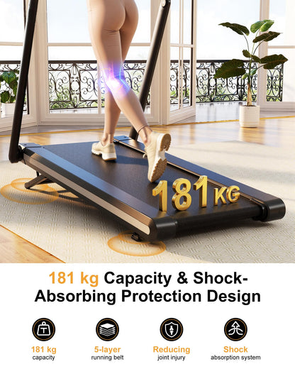 Lacuffy Foldable Treadmill with 12% Auto Incline, 181KG Capacity Treadmills for Heavy People, 18KM/H Running Machine for Home, APP Control with AI Coach, 4 Massage Modes